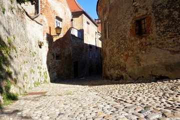 Narrow street in the old town of Ptuj