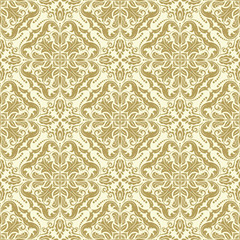 Damask classic golden pattern. Seamless abstract background with repeating elements. Orient background