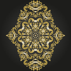 Elegant golden ornament in classic style. Abstract traditional pattern with oriental elements, Classic vintage pattern