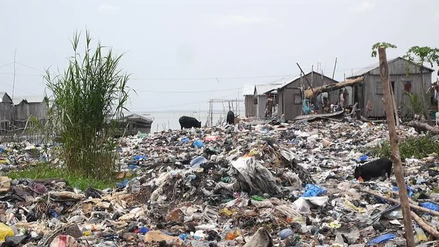 Dirty neighborhood in Cotonou