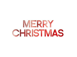 Fototapeta premium Red glitter isolated hand writing word MERRY CHRISTMAS