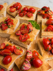 Focaccia and tomatos