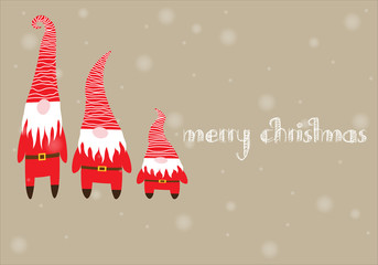 merry christmas with santa on grey background