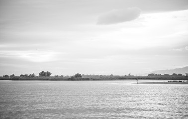 Delta del Ebro ,Tarragona landscape. River mouth