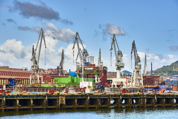 Fototapeta na wymiar Shipyard, Sestao, Biscay, Basque Country, Spain, Europe