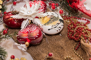  New Year and Christmas decorations for the Christmas tree, holidays and religion