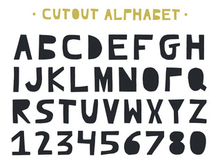Cutout ABC - Latin alphabet. Unique handmade letters in scandinavian style. - 184726995