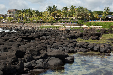 beach pebble stone in the Indian ocean