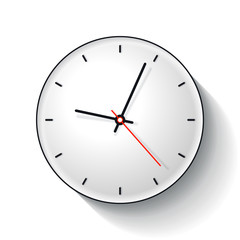 Clock icon in flat style, timer on white background. Business watch. Vector design element for you project