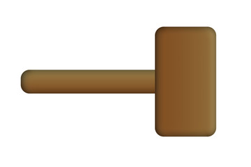 Maza de madera de color marrón.