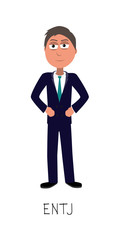 business man vector represents ENTJ personality from MBTI typology