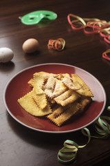 Chiacchiere typical Italian sweets in carnival period