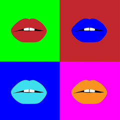 Pop art background sexy woman lips