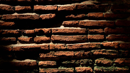 damaged old vintage brick wall