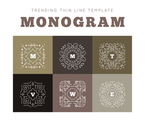 Monogram series with letters on dark background