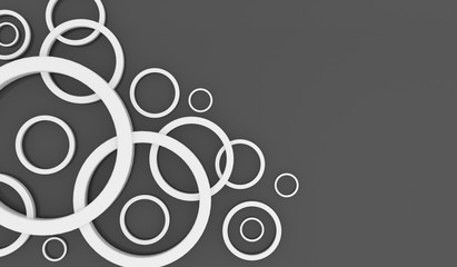 3D Rendering Of Abstract Circle Frames Top View With Space For Text