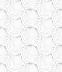 Abstract seamless pattern of hexagons. Monochrome image.