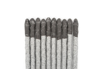 Bengal sparklers close up isolated on white background