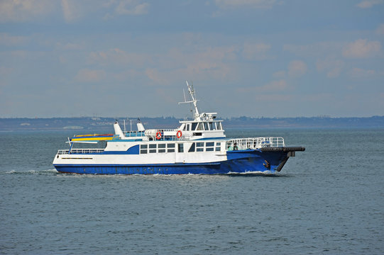 Motorboat at sea