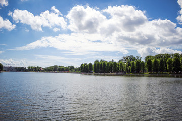 Lake promenade in the park