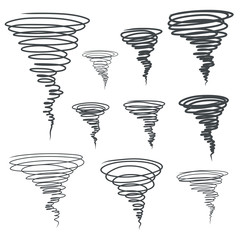 Tornado abstract drawing. Vector illustration