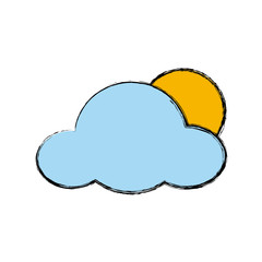 Sun and cloud weather symbol