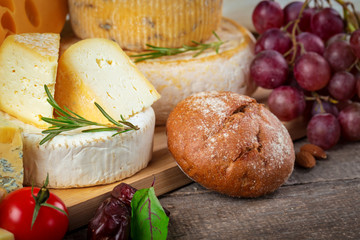 cheese on wooden table