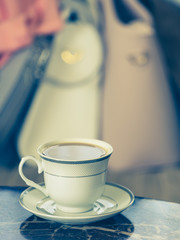 Elegant coffee cup on table