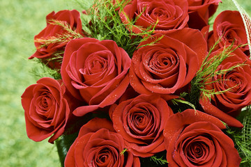 Detail of Red Roses Bouquet