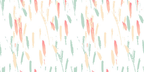 Trendy abstract seamless pattern. Brush confetti background. Pastel colors with gold. Wedding, fabric, wallpaper, party invitation, wrapping, birthday anniversary etc Vector