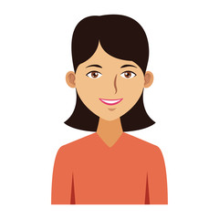 Young woman profile cartoon