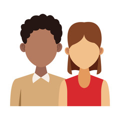 Elegant couple avatar cartoon