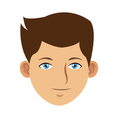 Young man face cartoon
