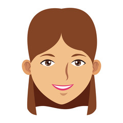 Young woman face cartoon