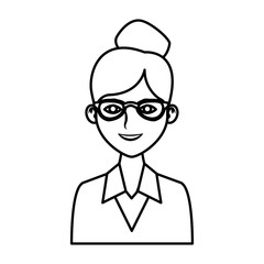 Young woman profile cartoon