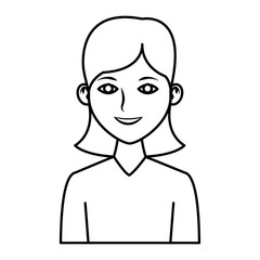Young woman profile cartoon