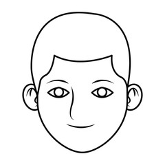 Young man face cartoon