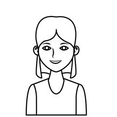 Young woman profile cartoon