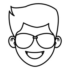 Man with sunglasses face