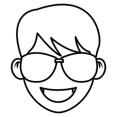 Man with sunglasses face