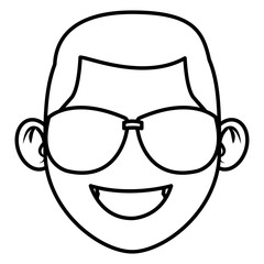 Man with sunglasses face