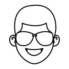 Man with sunglasses face