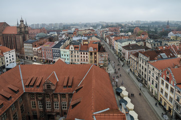Obraz premium Torun, Poland. October 03, 2017; Views on Old Town area from tower of Town Hall