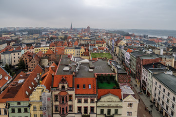 Fototapeta na wymiar Torun, Poland. October 03, 2017; Views on Old Town area from tower of Town Hall