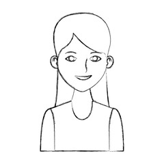 Young woman profile cartoon
