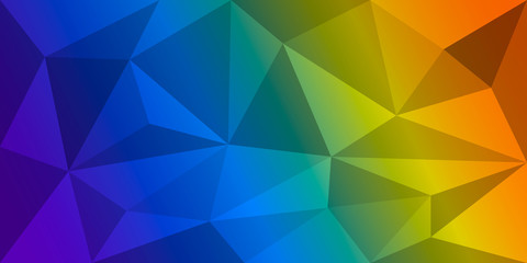 Multicolor polygonal illustration, which consist of triangles. Geometric background in Origami style with gradient. Triangular design for your business. Rainbow, spectrum image. Vector eps 10.