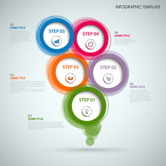 Fototapeta premium Info graphic with colorful abstract round speech bubbles