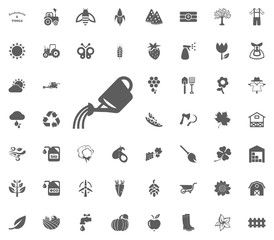 Watering can icon. Gardening and tools vector icons set