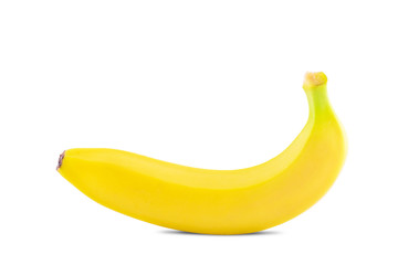 Fresh yellow banana isolated on white background