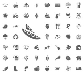 Peas icon. Gardening and tools vector icons set